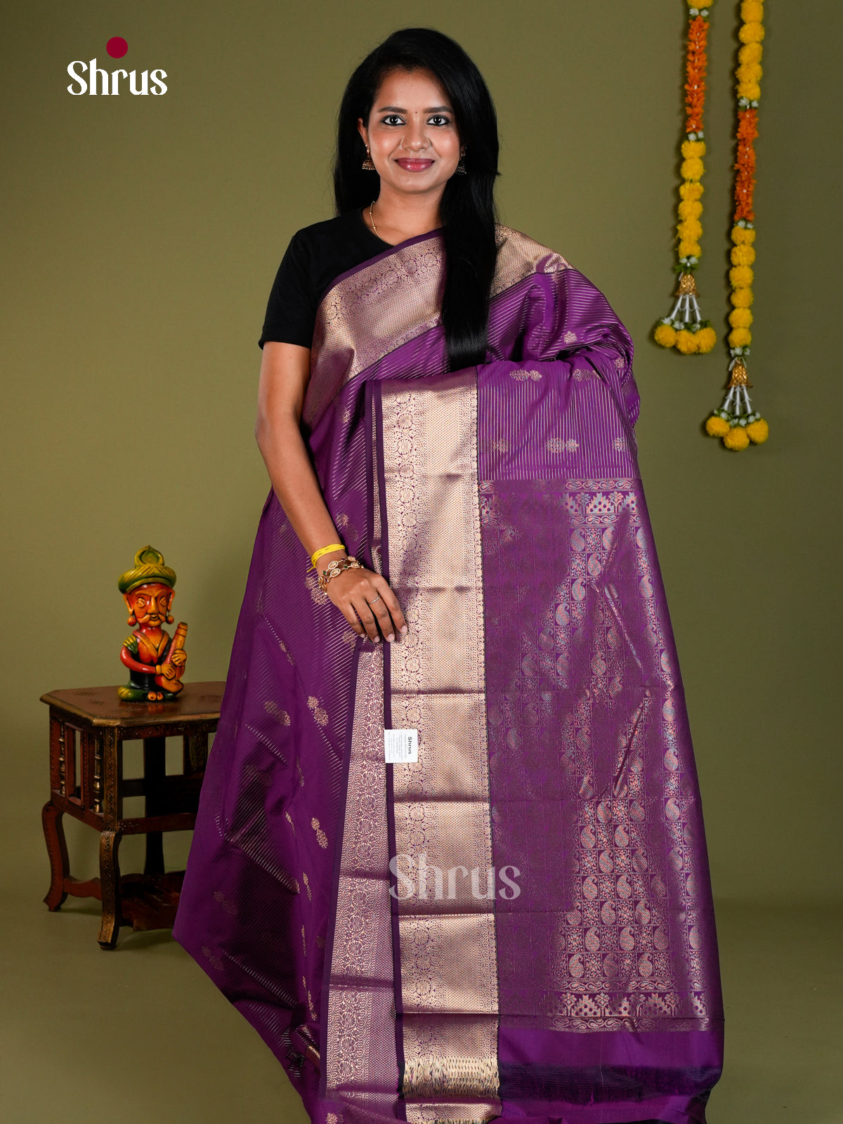 Semi Kanchipuram Saree - ECS09094 - Shop on Shrus.com