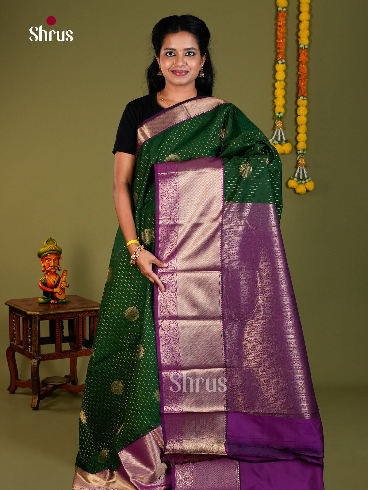 Semi Kanchipuram Saree - ECS09114 - Shop on Shrus.com
