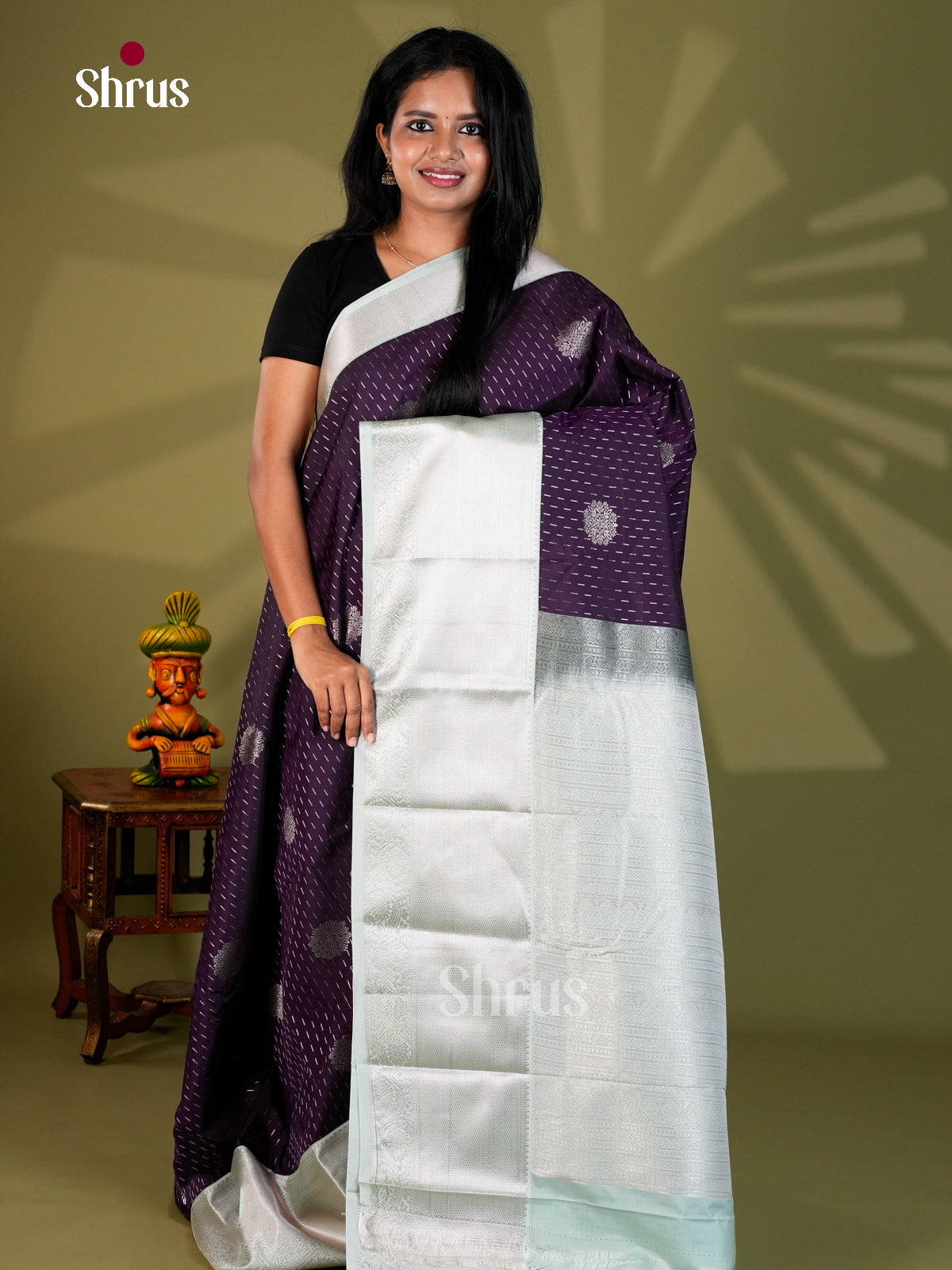 Semi Kanchipuram Saree - ECS09120 - Shop on Shrus.com
