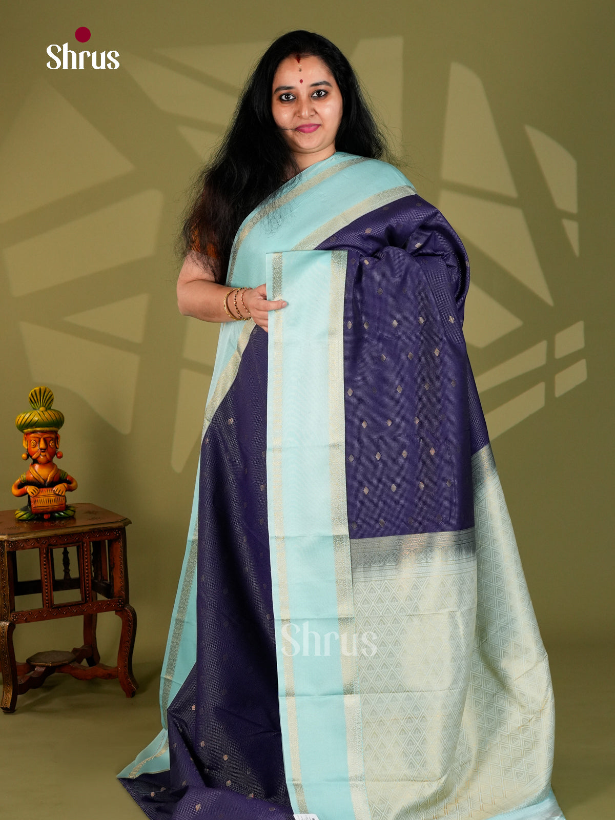 Semi Kanchipuram Saree - ECS09122 - Shop on Shrus.com