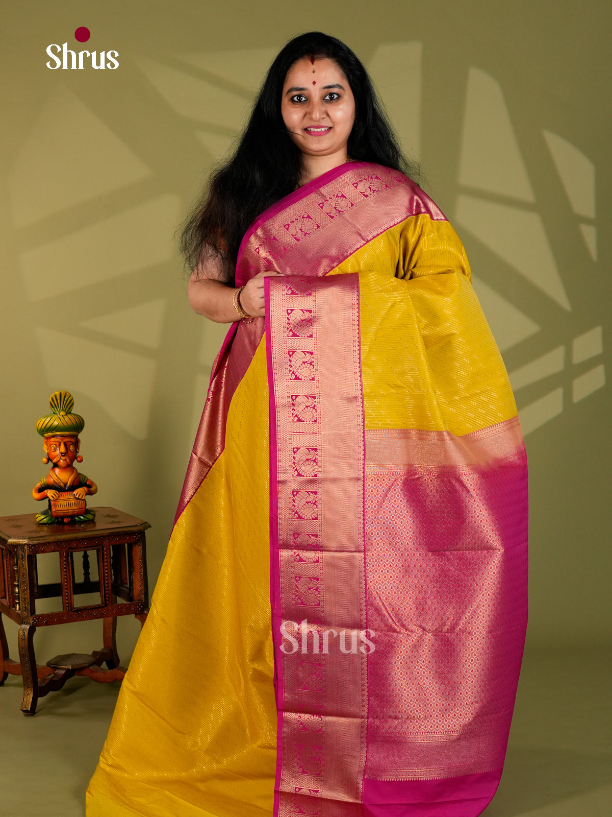 Semi Kanchipuram Saree - ECS09138 - Shop on Shrus.com
