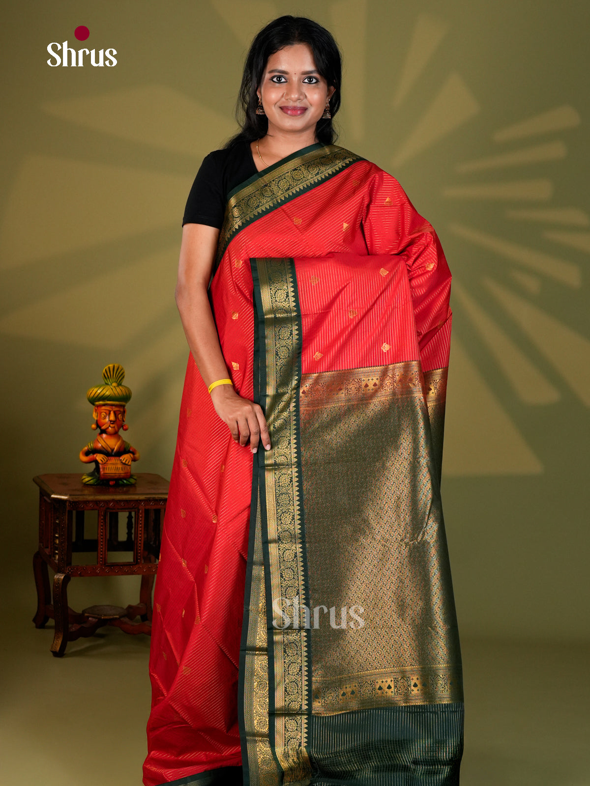 Semi Kanchipuram Saree - ECS09154 - Shop on Shrus.com