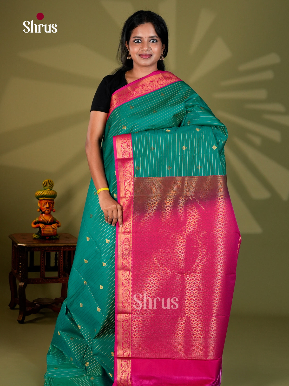 Semi Kanchipuram Saree - ECS09158 - Shop on Shrus.com