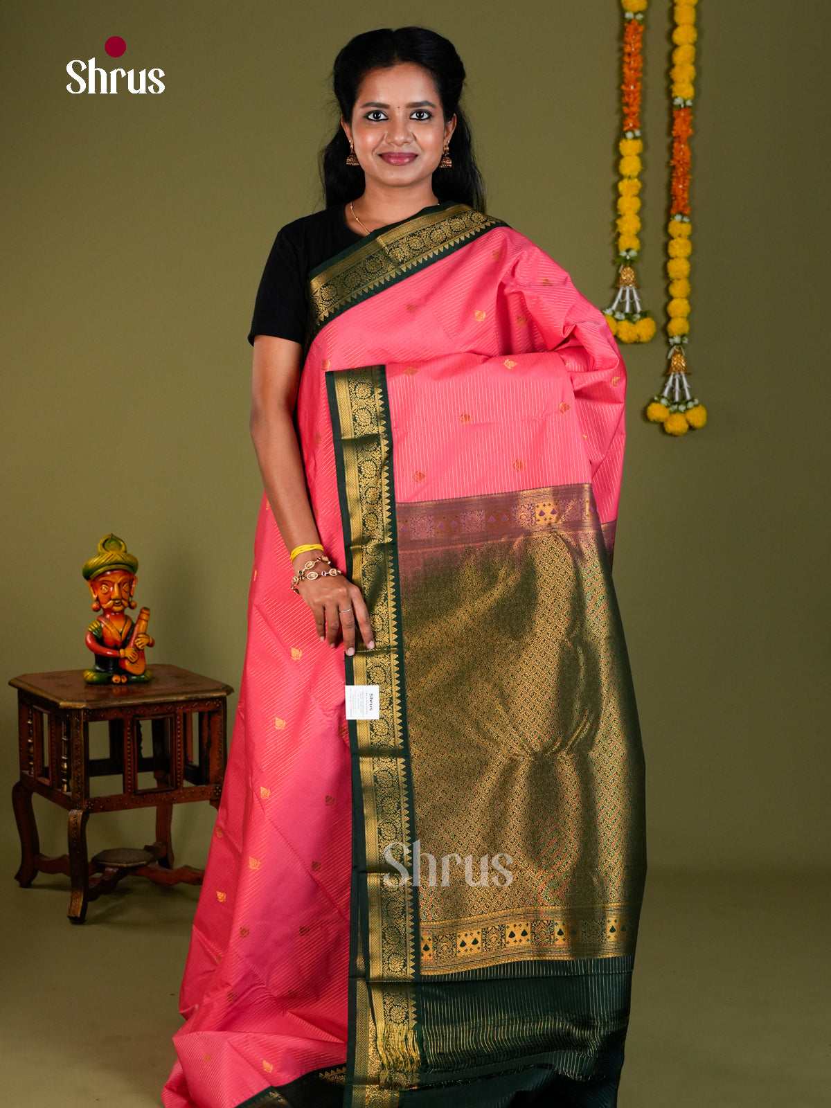Semi Kanchipuram Saree - ECS09159 - Shop on Shrus.com