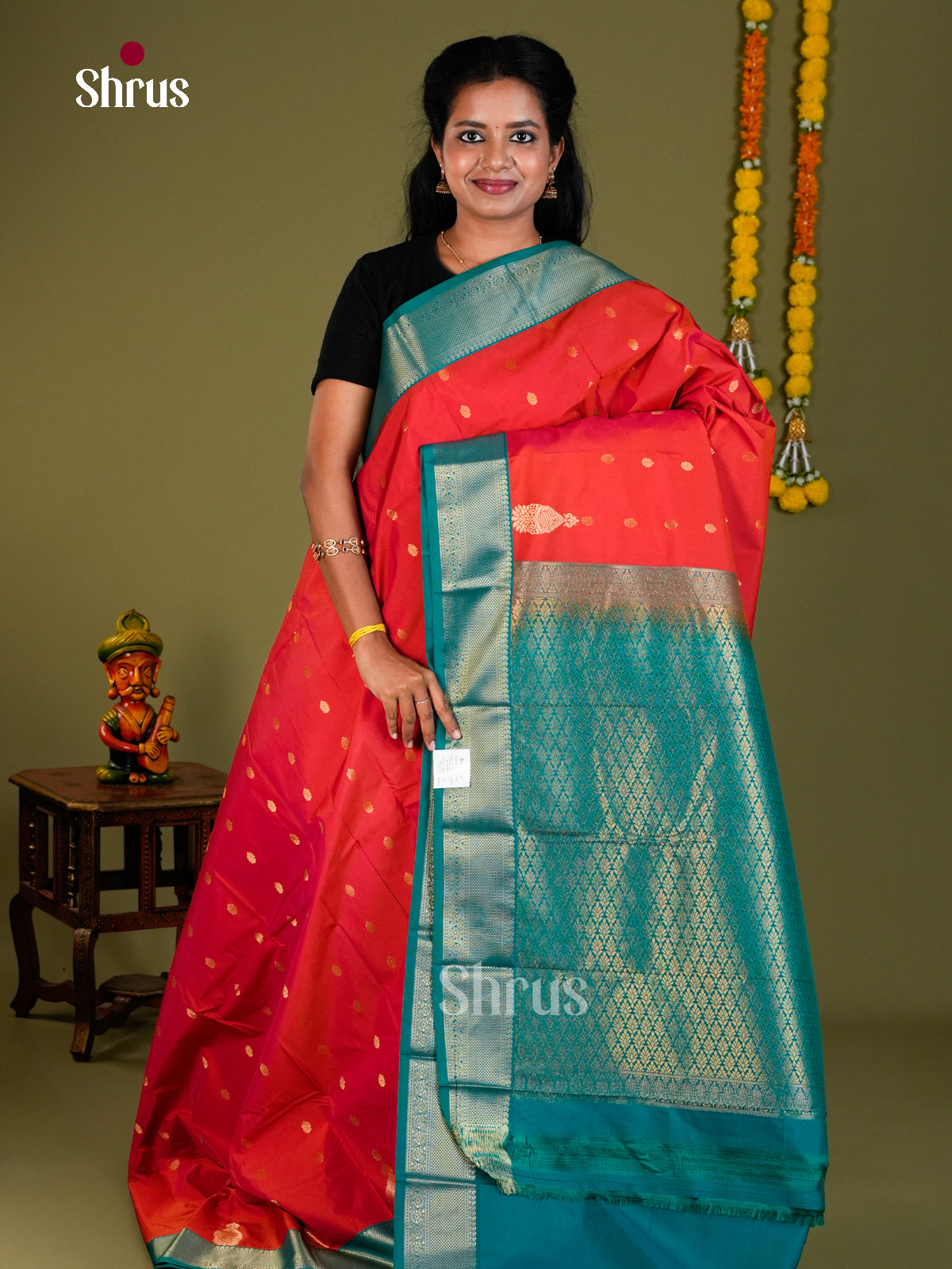Semi Kanchipuram Saree - ECS09175 - Shop on Shrus.com