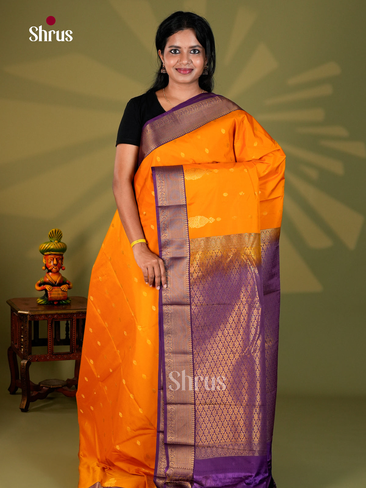Semi Kanchipuram Saree - ECS09177 - Shop on Shrus.com
