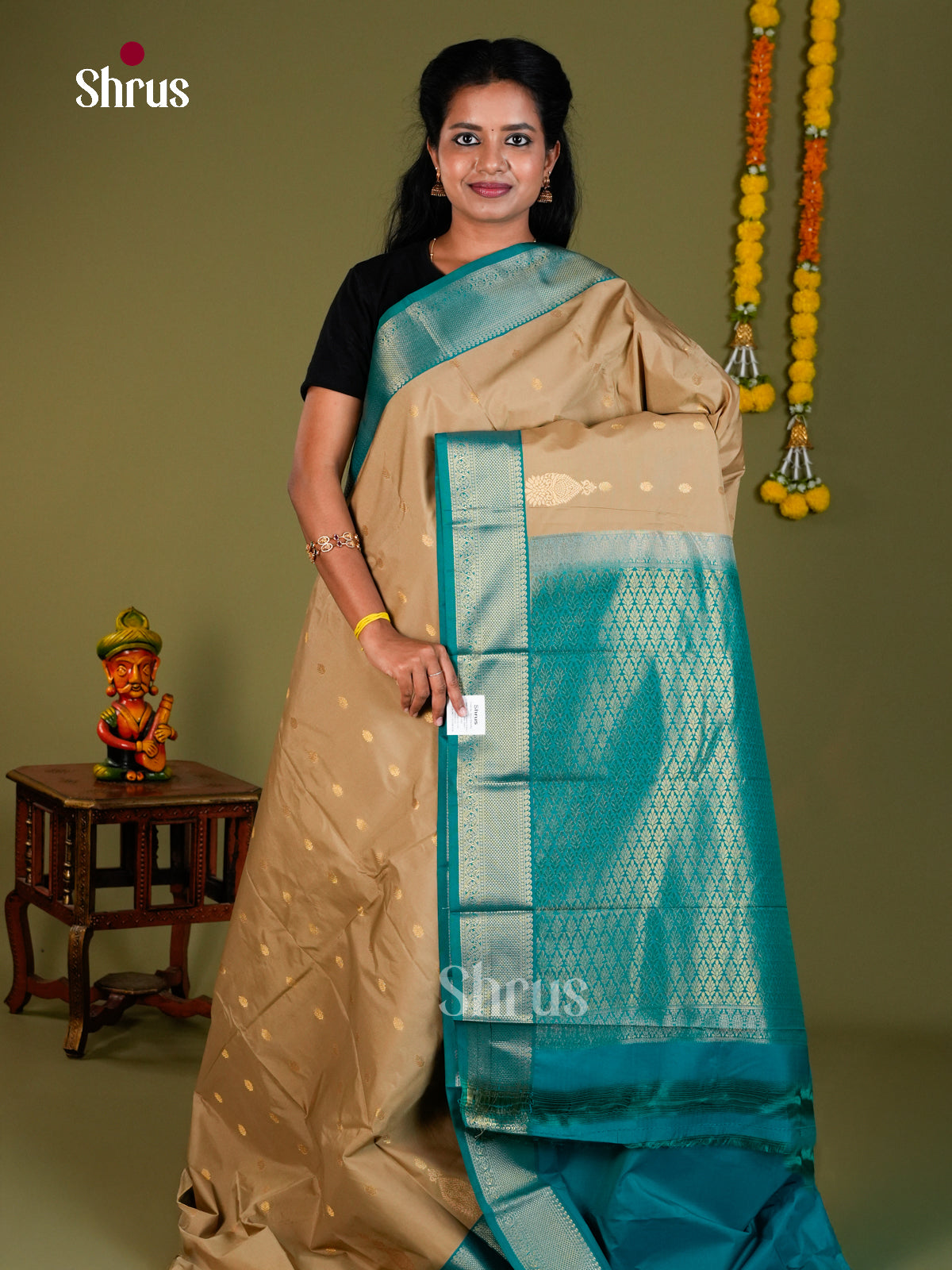 Semi Kanchipuram Saree - ECS09179 - Shop on Shrus.com