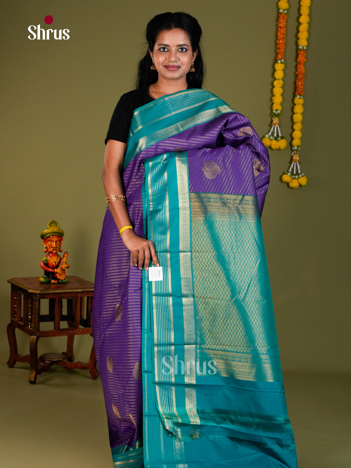 Semi Kanchipuram Saree - ECS09180 - Shop on Shrus.com