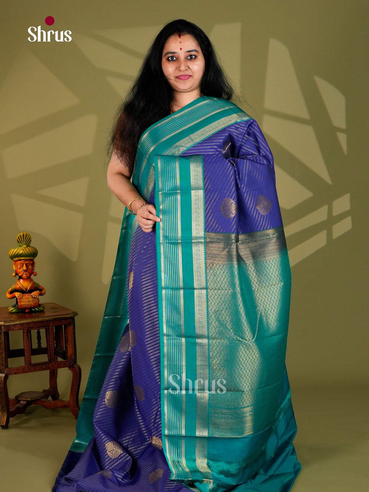 Semi Kanchipuram Saree - ECS09182 - Shop on Shrus.com