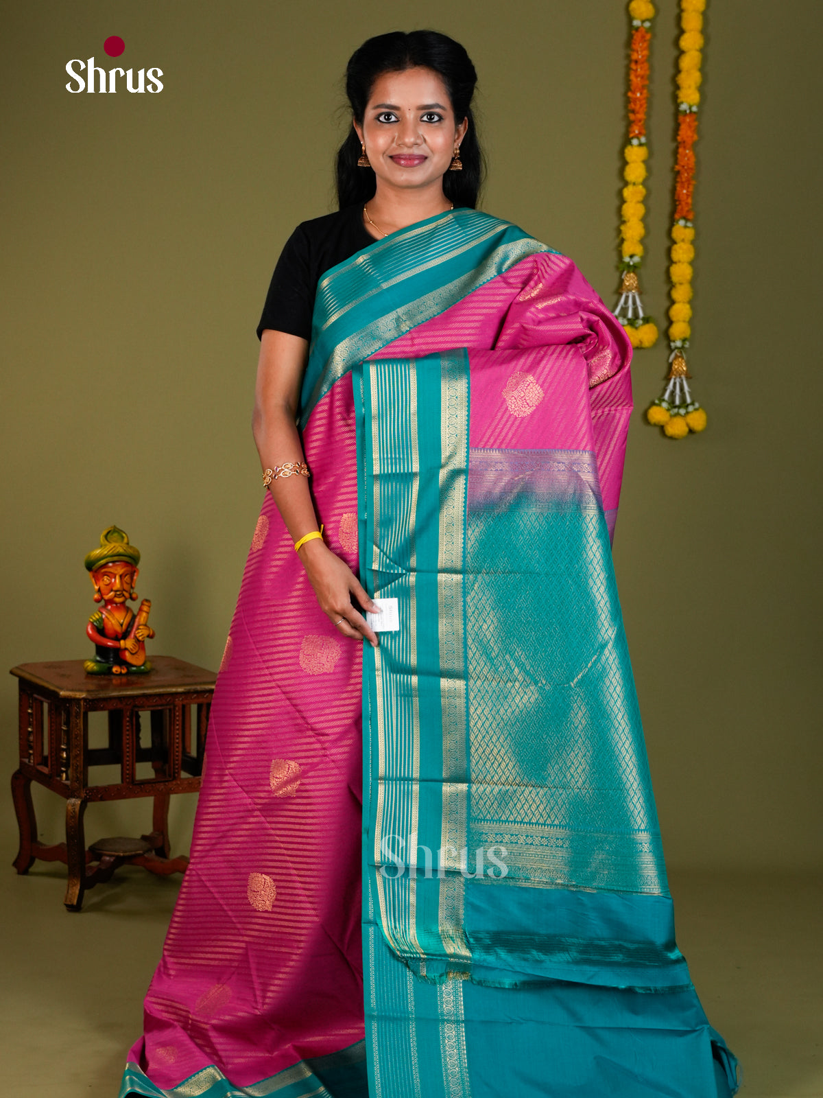 Semi Kanchipuram Saree - ECS09186 - Shop on Shrus.com