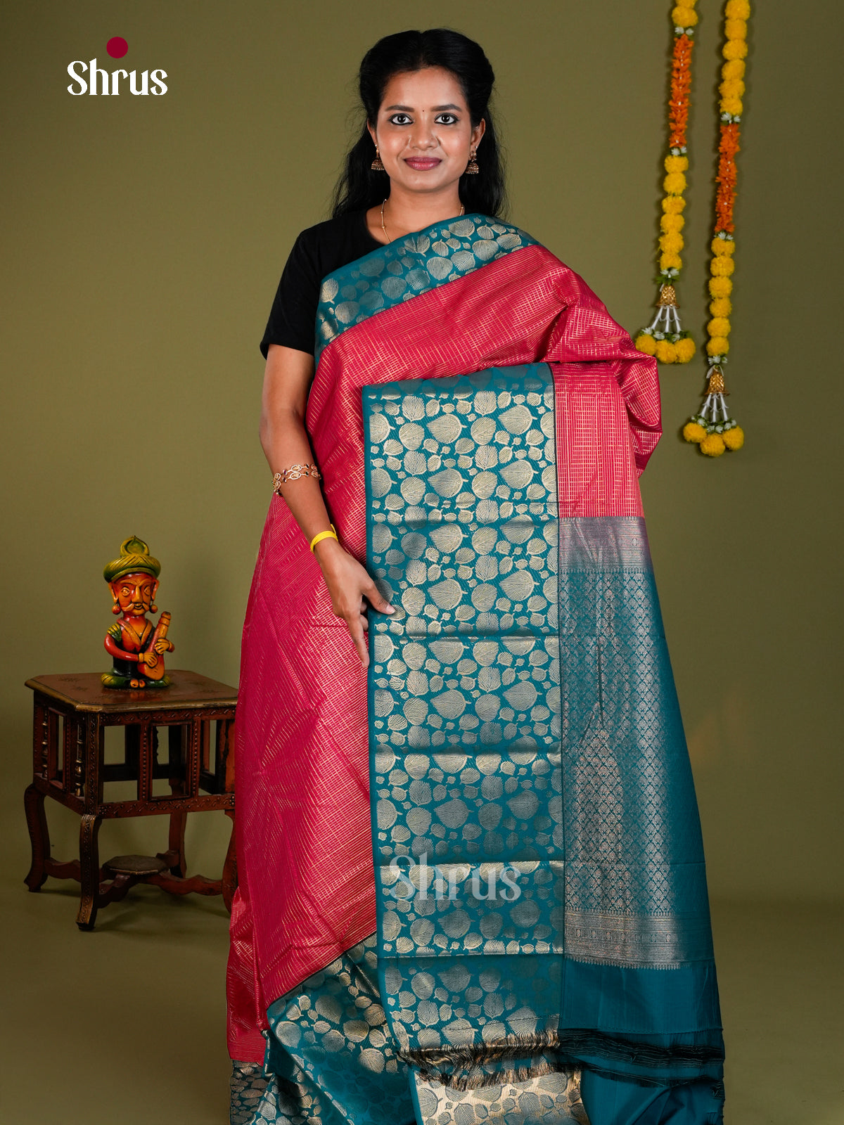 Semi Kanchipuram Saree - ECS09187 - Shop on Shrus.com