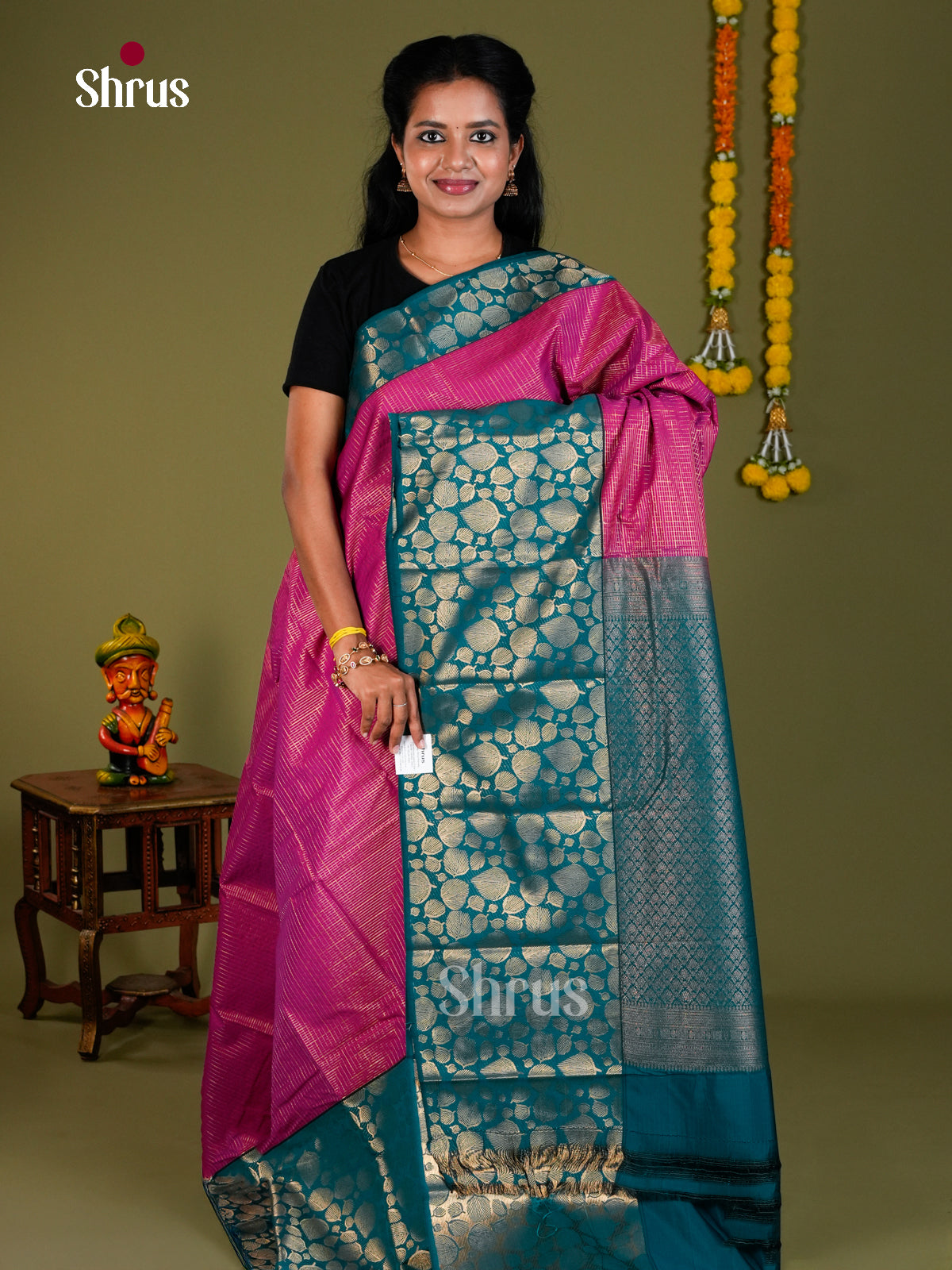 Semi Kanchipuram Saree - ECS09191 - Shop on Shrus.com