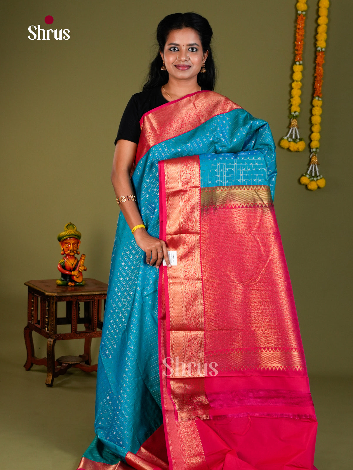 Semi Kanchipuram Saree - ECS09205 - Shop on Shrus.com