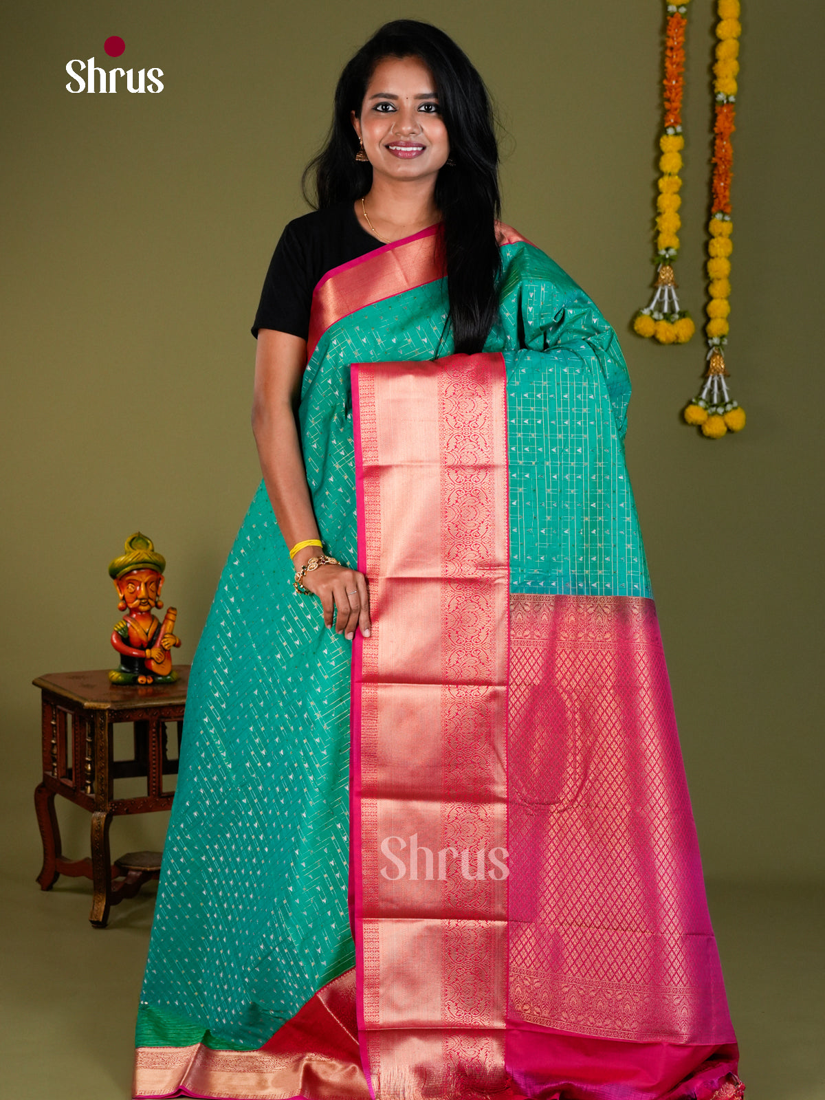 Semi Kanchipuram Saree - ECS09208 - Shop on Shrus.com