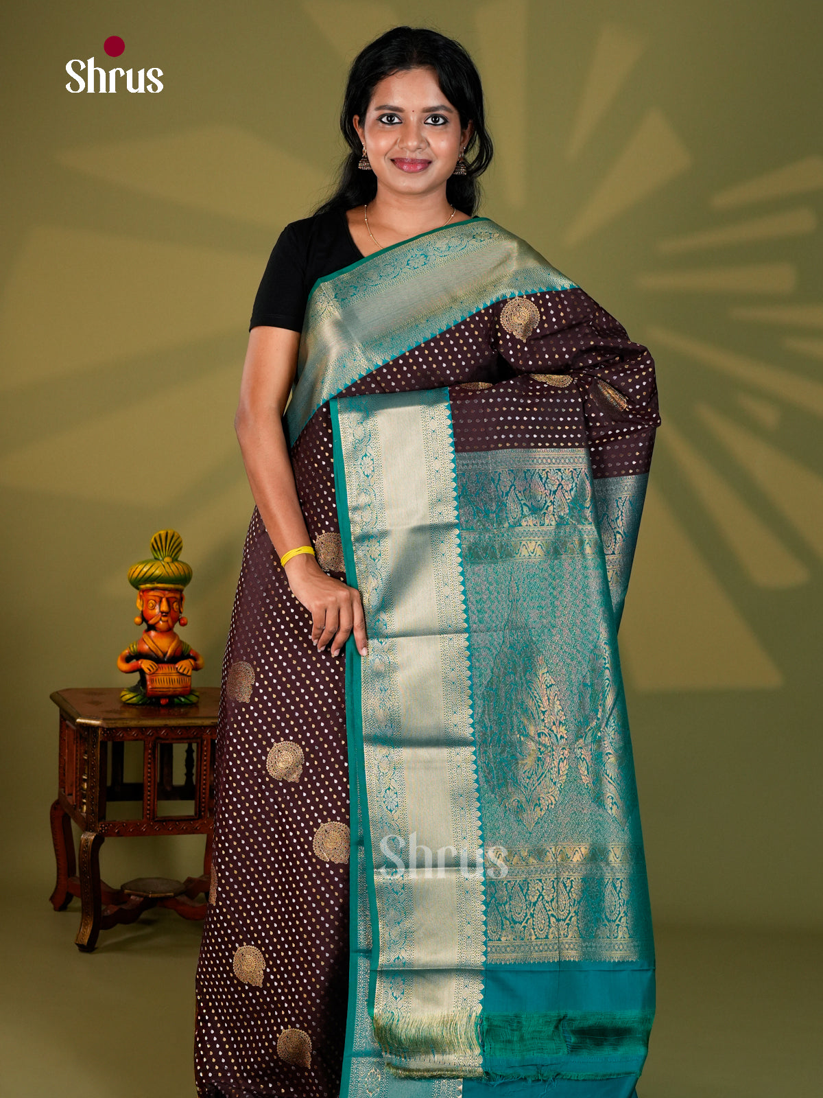 Semi Kanchipuram Saree - ECS09214 - Shop on Shrus.com