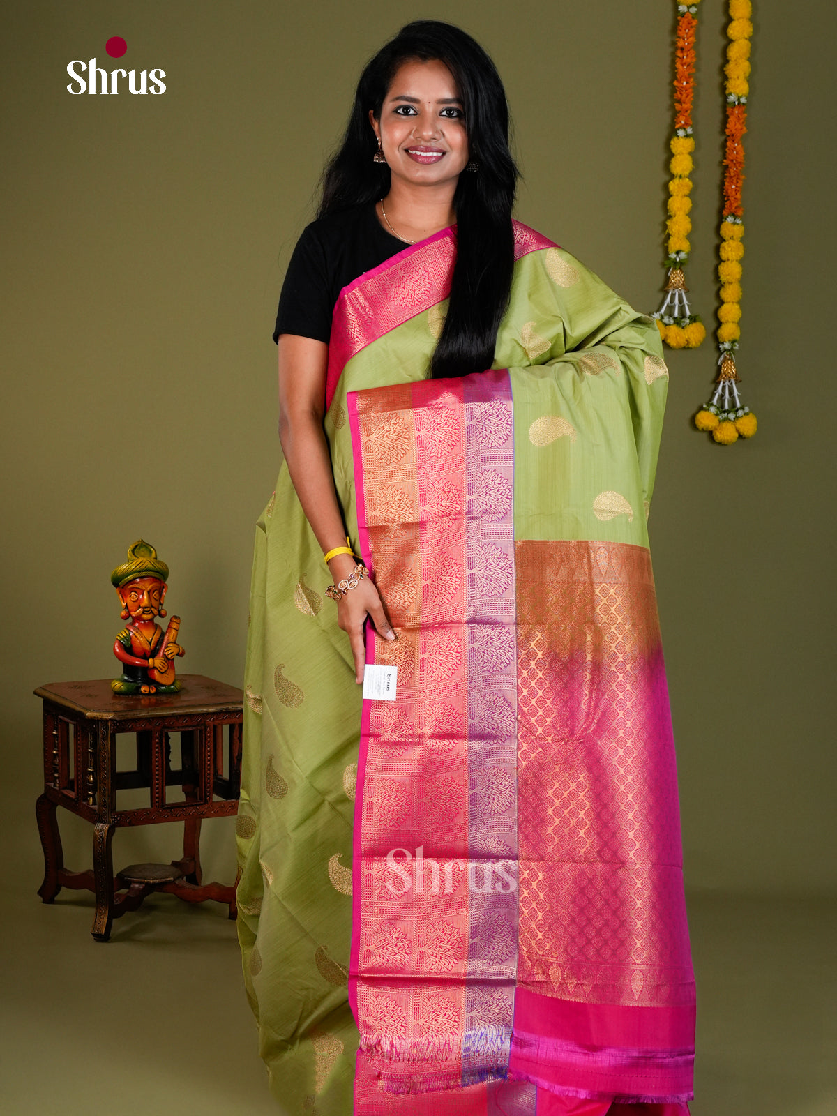 Semi Kanchipuram Saree - ECS09221 - Shop on Shrus.com