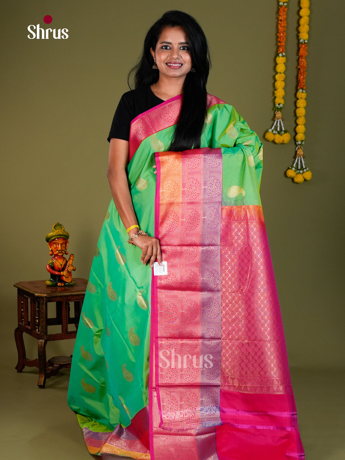 Semi Kanchipuram Saree - ECS09222 - Shop on Shrus.com