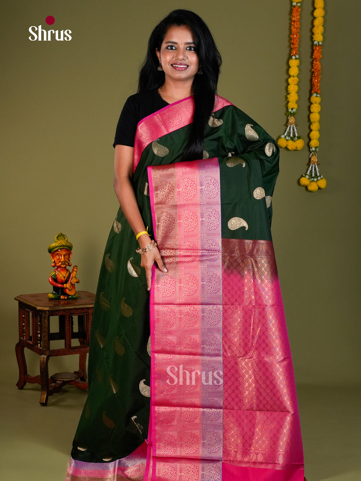 Semi Kanchipuram Saree - ECS09223 - Shop on Shrus.com