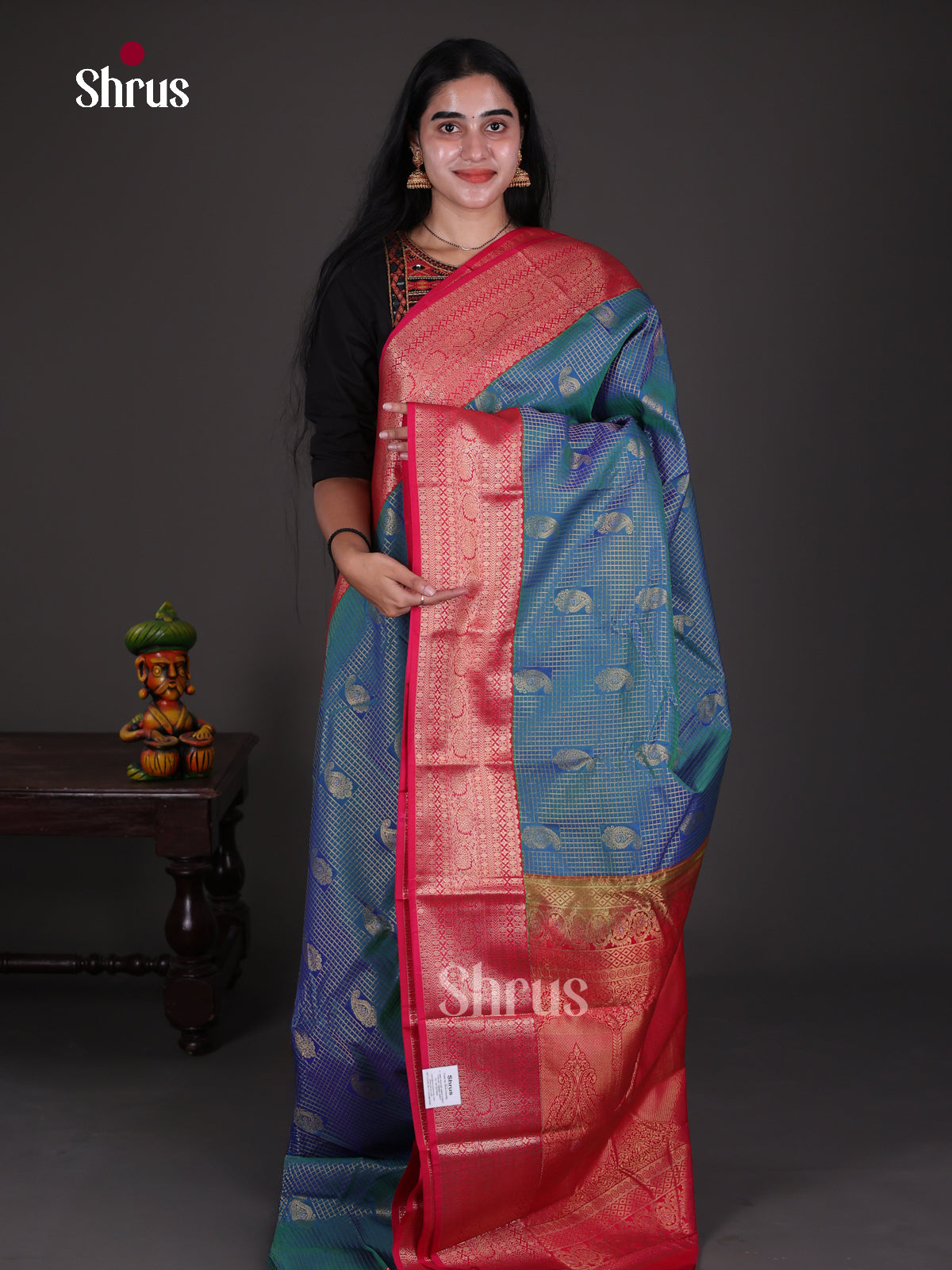 Semi Kanchipuram Saree - ECS09225 - Shop on Shrus.com