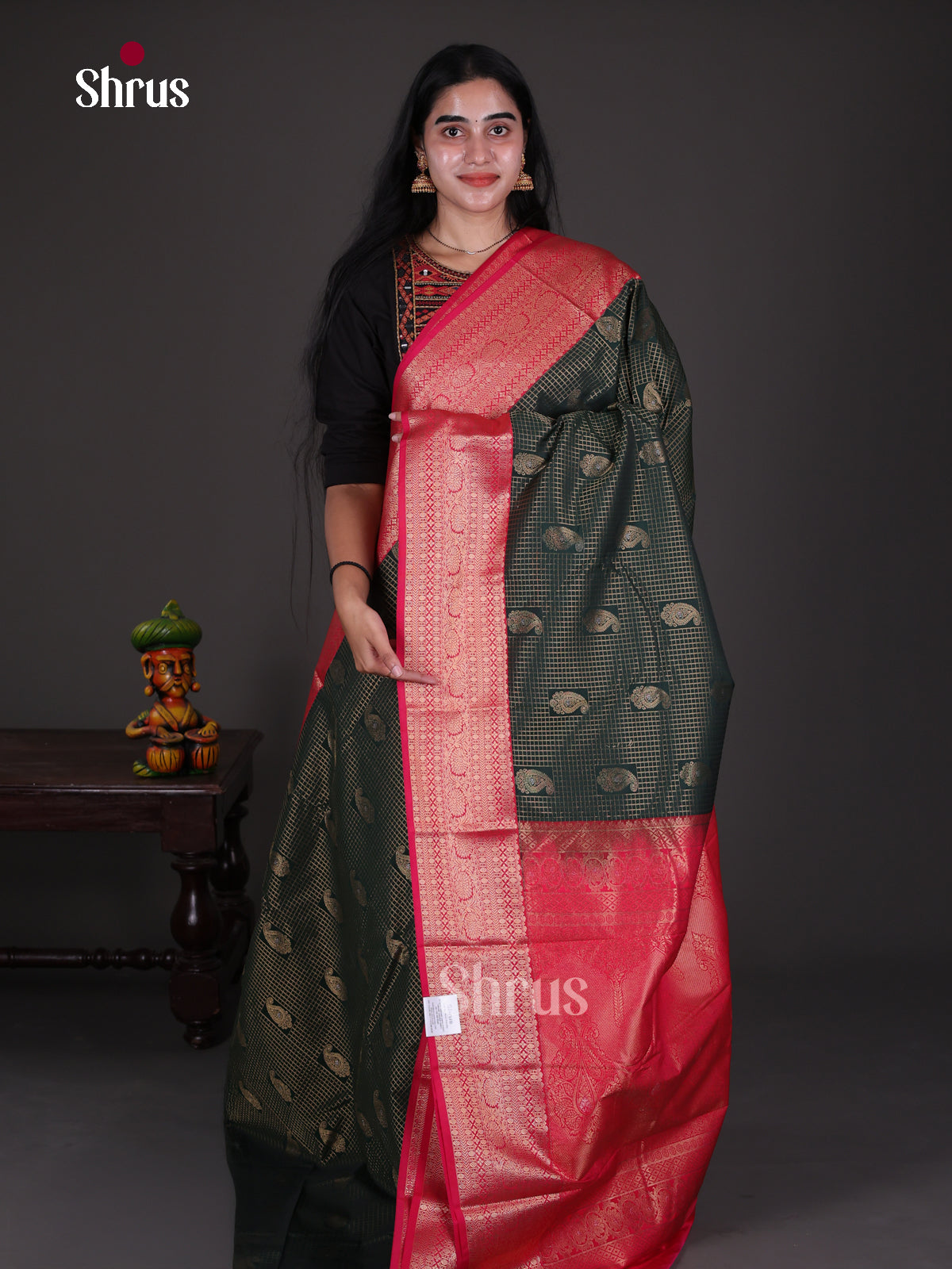 Semi Kanchipuram Saree - ECS09227 - Shop on Shrus.com