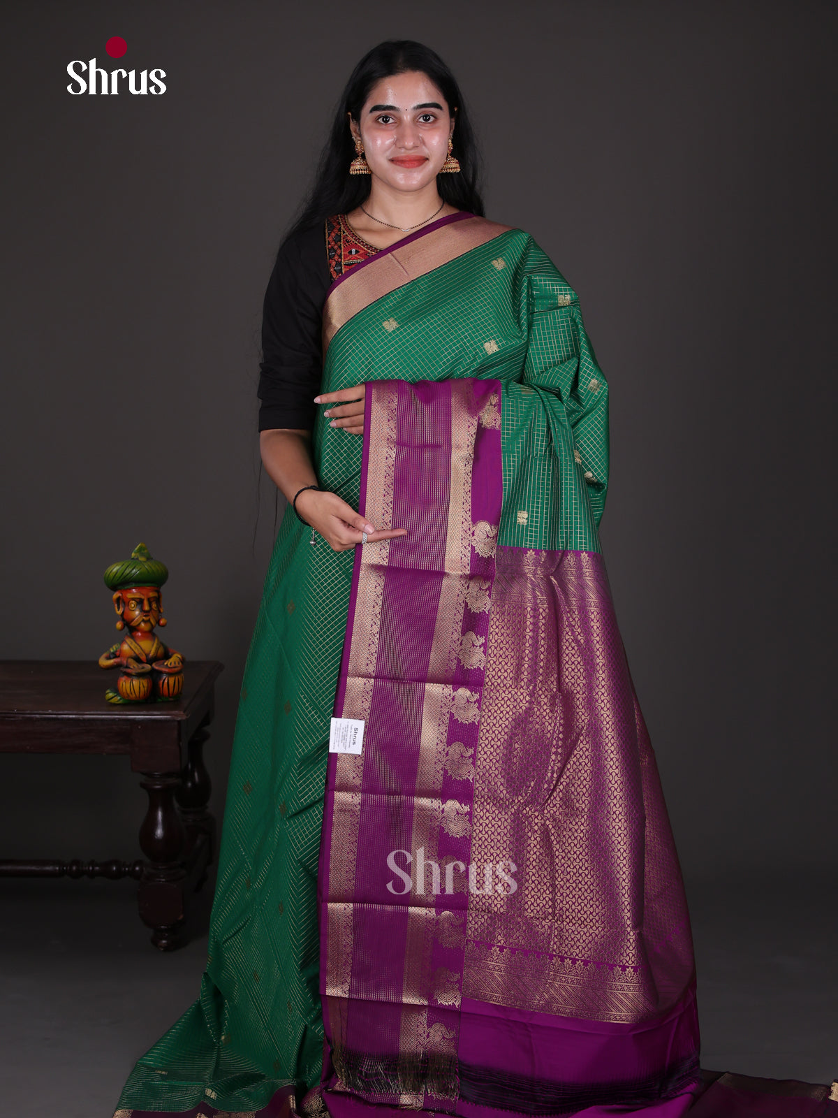 Semi Kanchipuram Saree - ECS09233 - Shop on Shrus.com