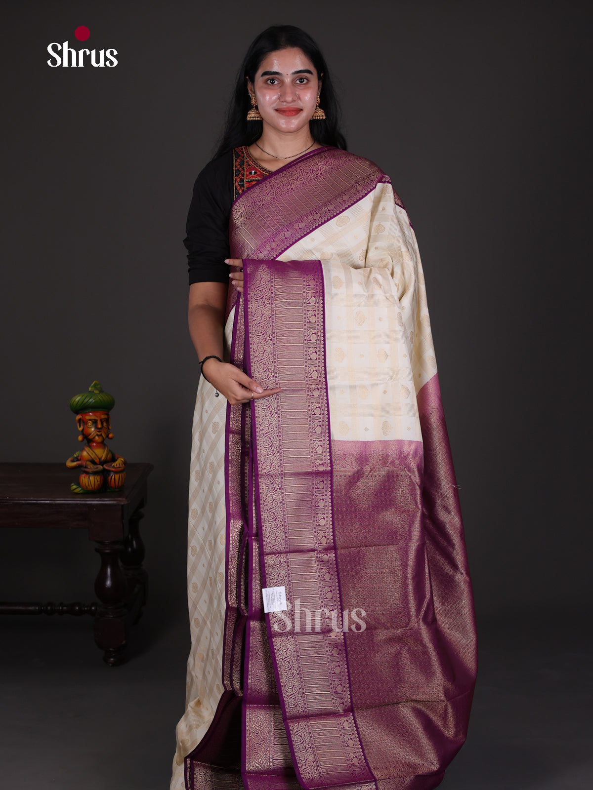 Semi Kanchipuram Saree - ECS09234 - Shop on Shrus.com