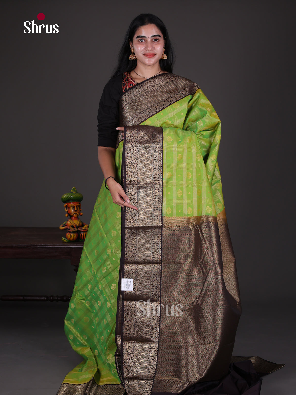 Semi Kanchipuram Saree - ECS09235 - Shop on Shrus.com