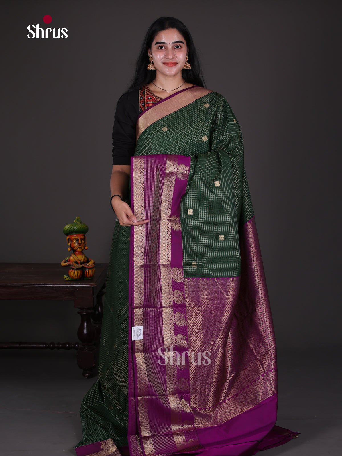 Semi Kanchipuram Saree - ECS09243 - Shop on Shrus.com