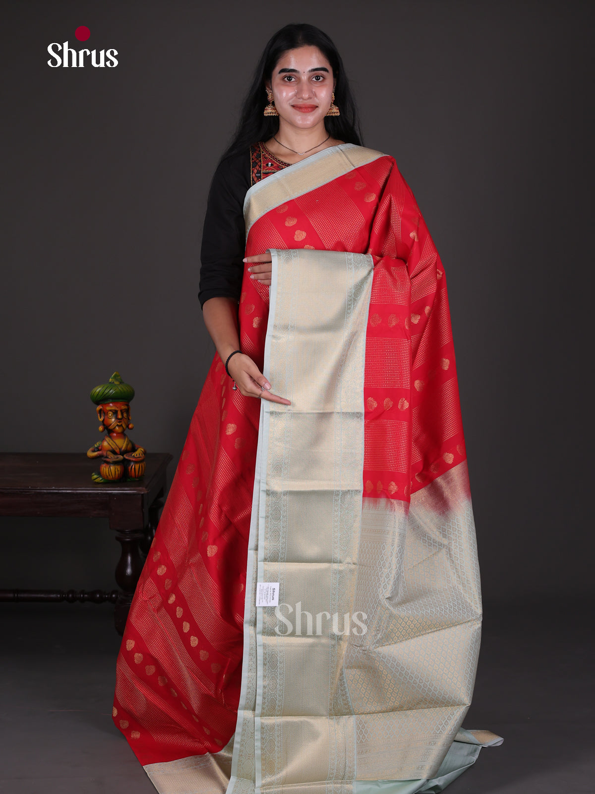 Semi Kanchipuram Saree - ECS09247 - Shop on Shrus.com