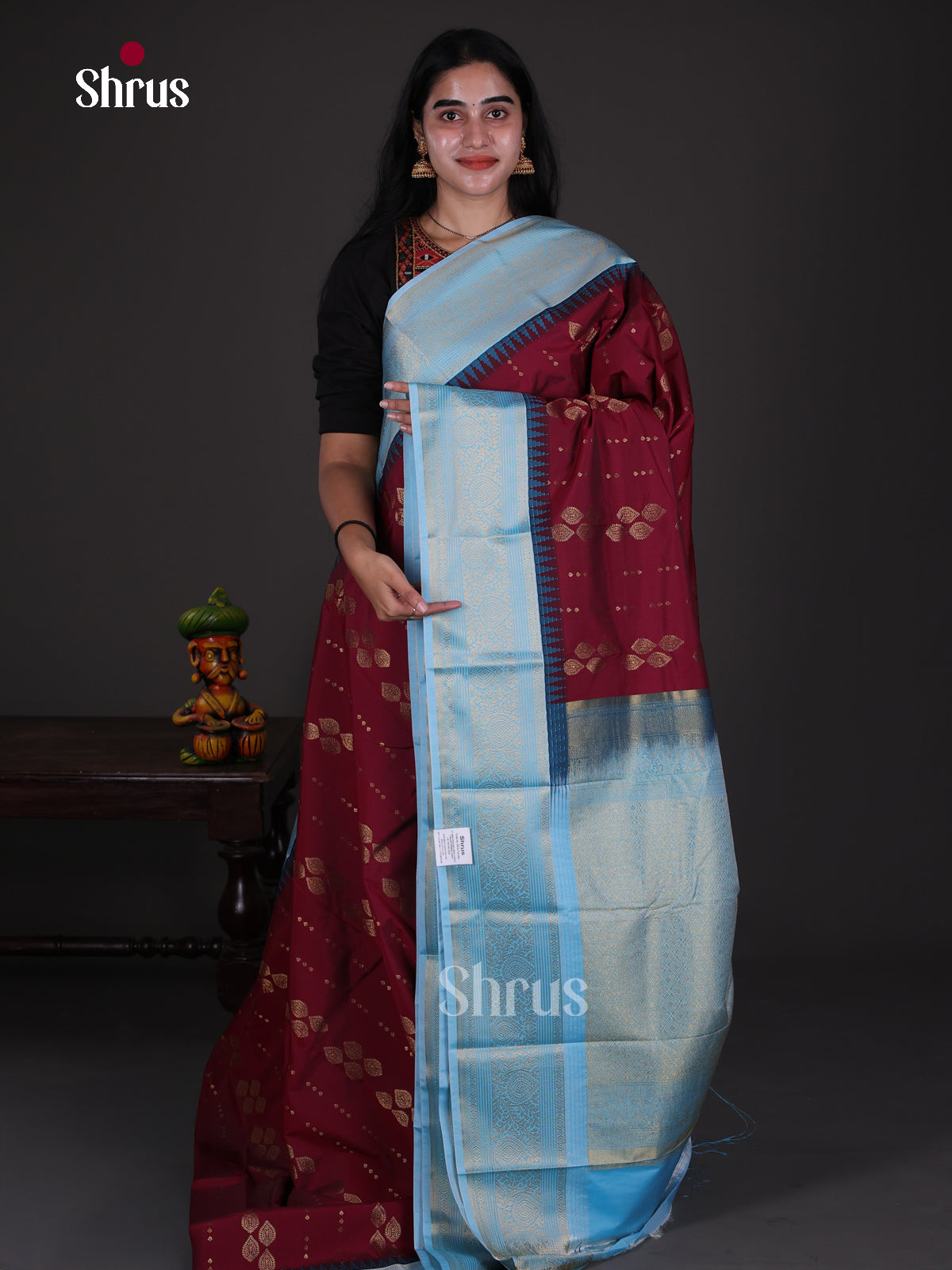 Semi Kanchipuram Saree - ECS09254 - Shop on Shrus.com