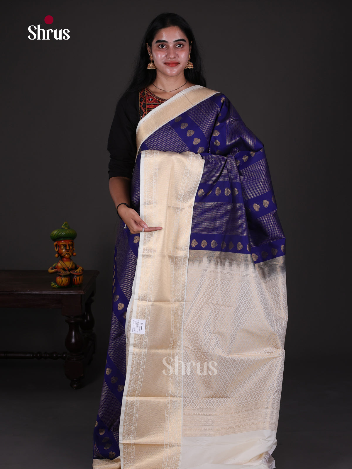 Semi Kanchipuram Saree - ECS09255 - Shop on Shrus.com