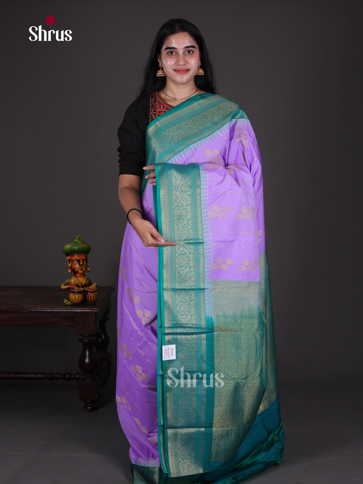 Semi Kanchipuram Saree - ECS09257 - Shop on Shrus.com