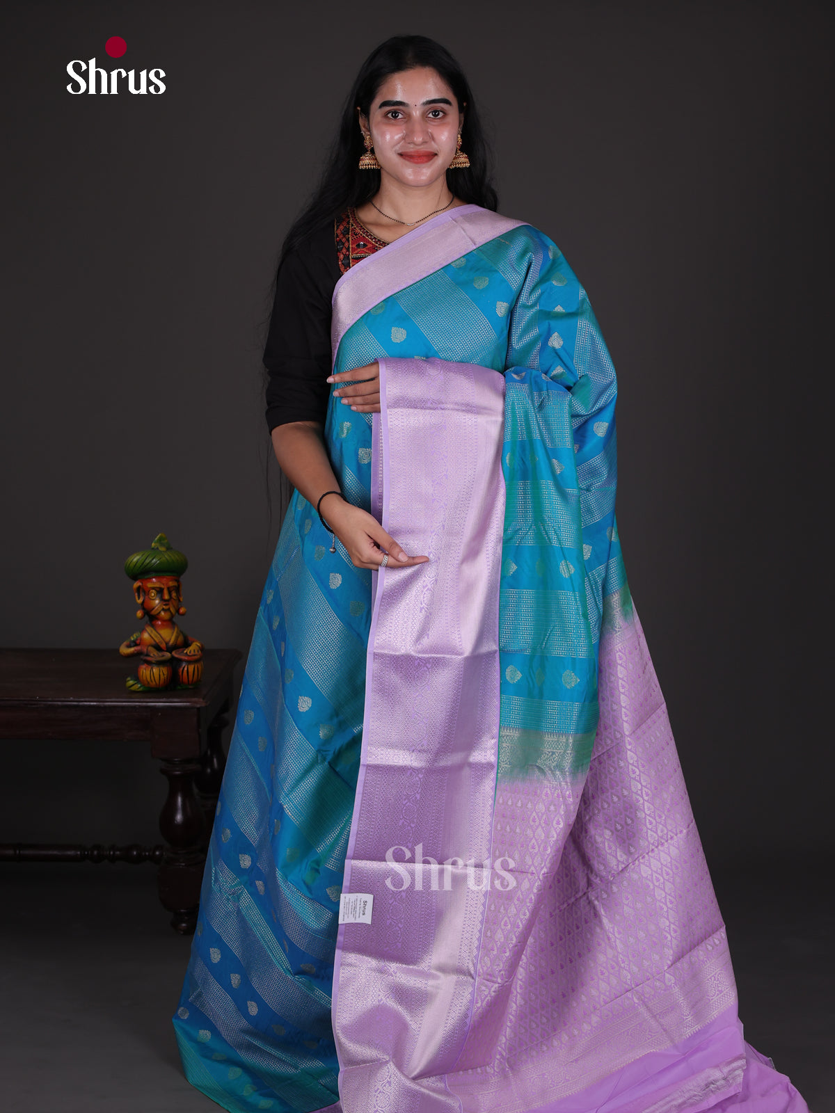 Semi Kanchipuram Saree - ECS09259 - Shop on Shrus.com