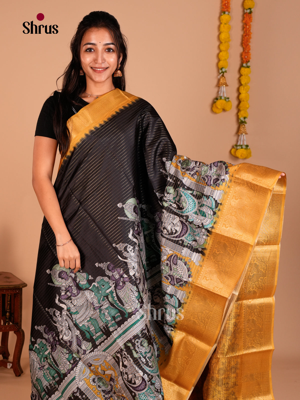 Semi Tussar Saree - ECS09267 - Shop on Shrus.com