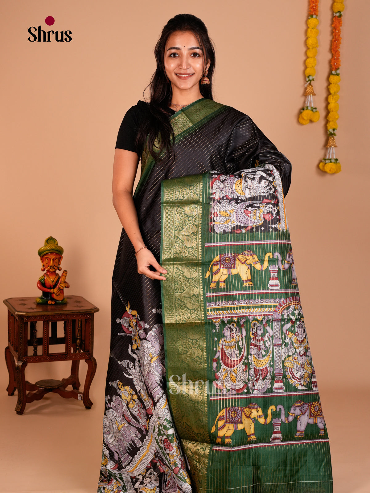 Semi Tussar Saree - ECS09269 - Shop on Shrus.com