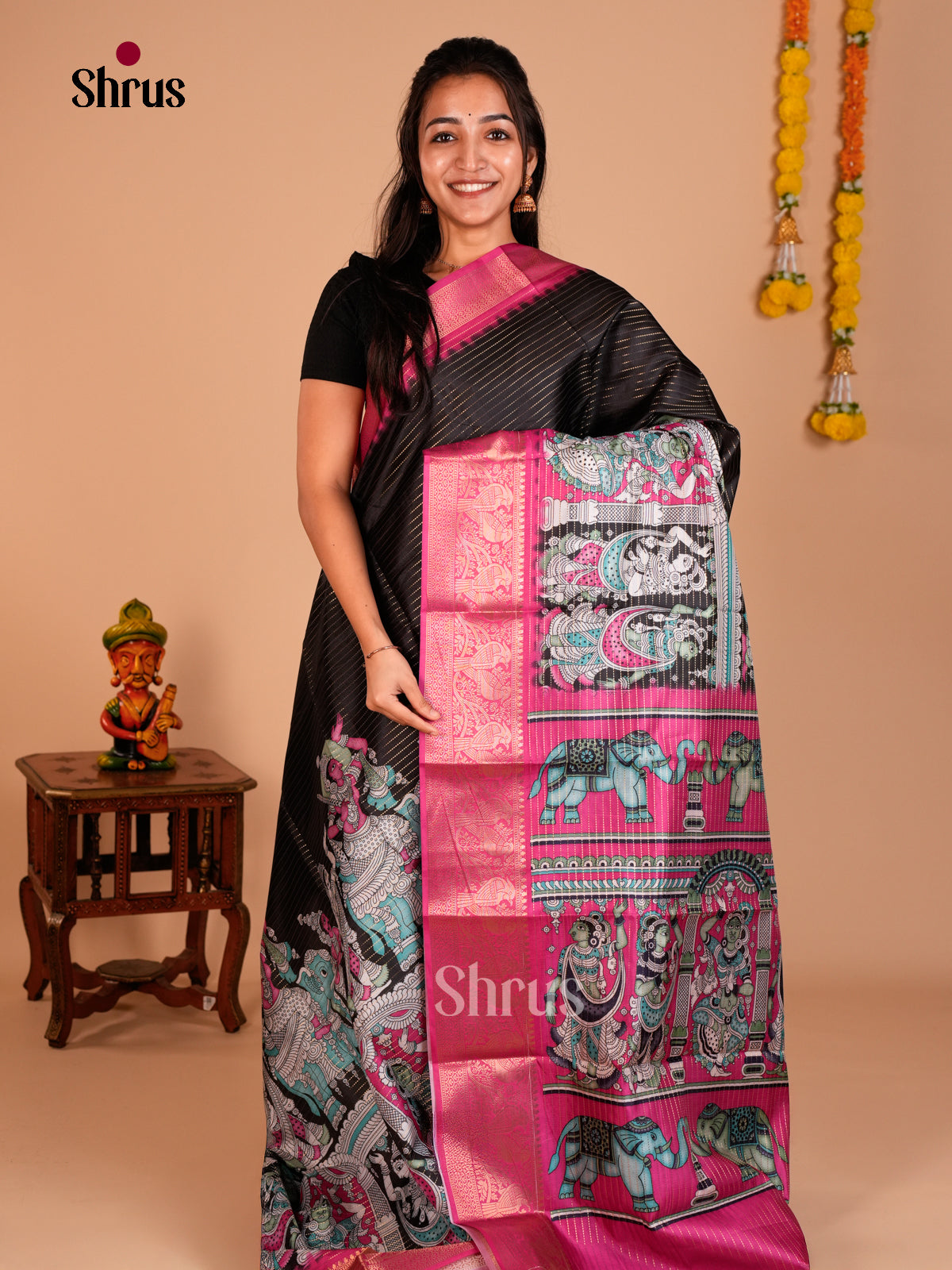 Semi Tussar Saree - ECS09271 - Shop on Shrus.com