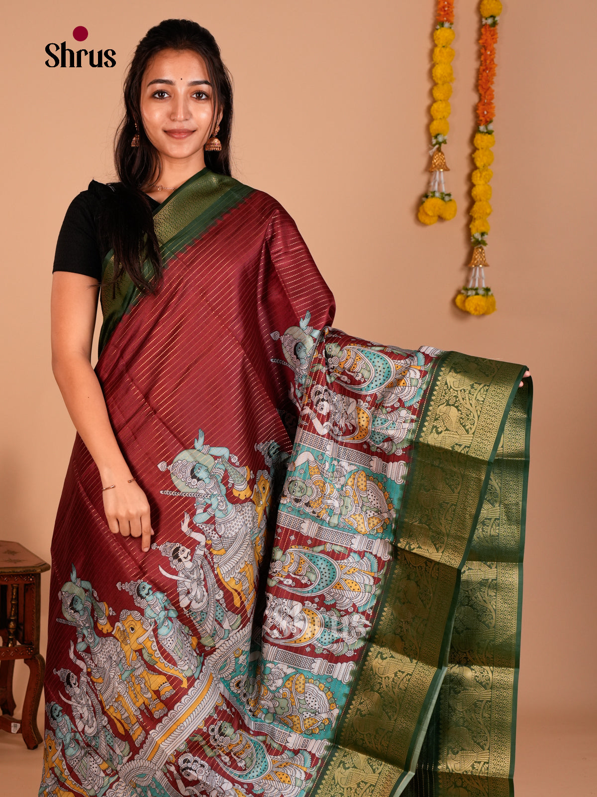 Semi Tussar Saree - ECS09277 - Shop on Shrus.com