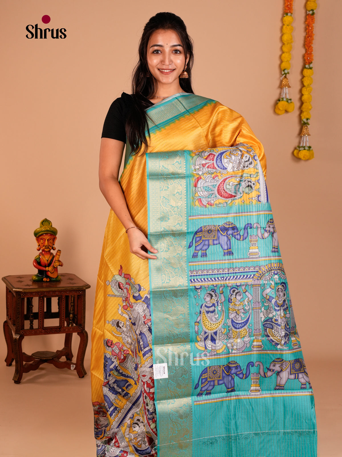 Semi Tussar Saree - ECS09283 - Shop on Shrus.com