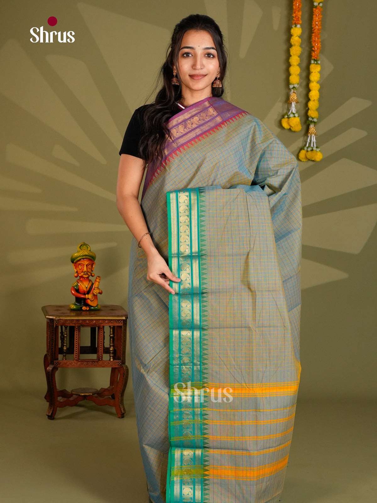 Chettinad Cotton Saree - ECS09342 - Shop on Shrus.com