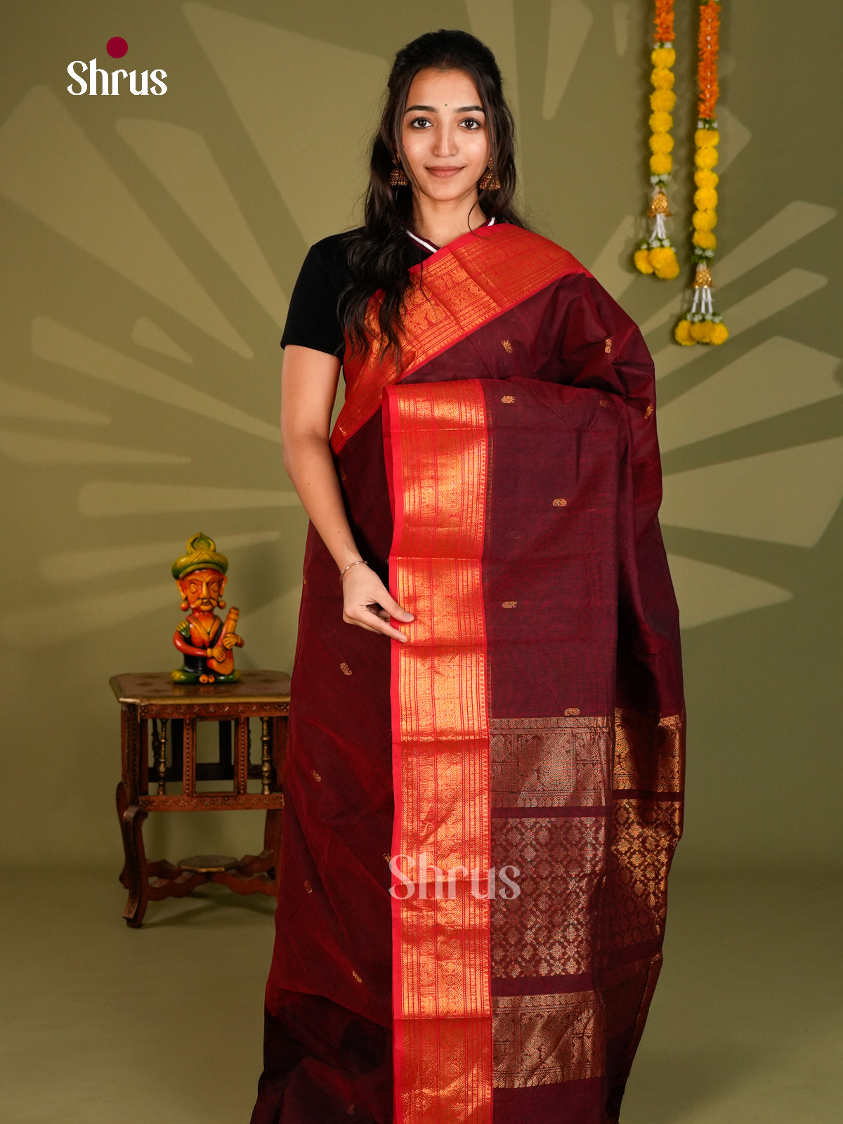 Chettinad Cotton Saree - ECS09375 - Shop on Shrus.com