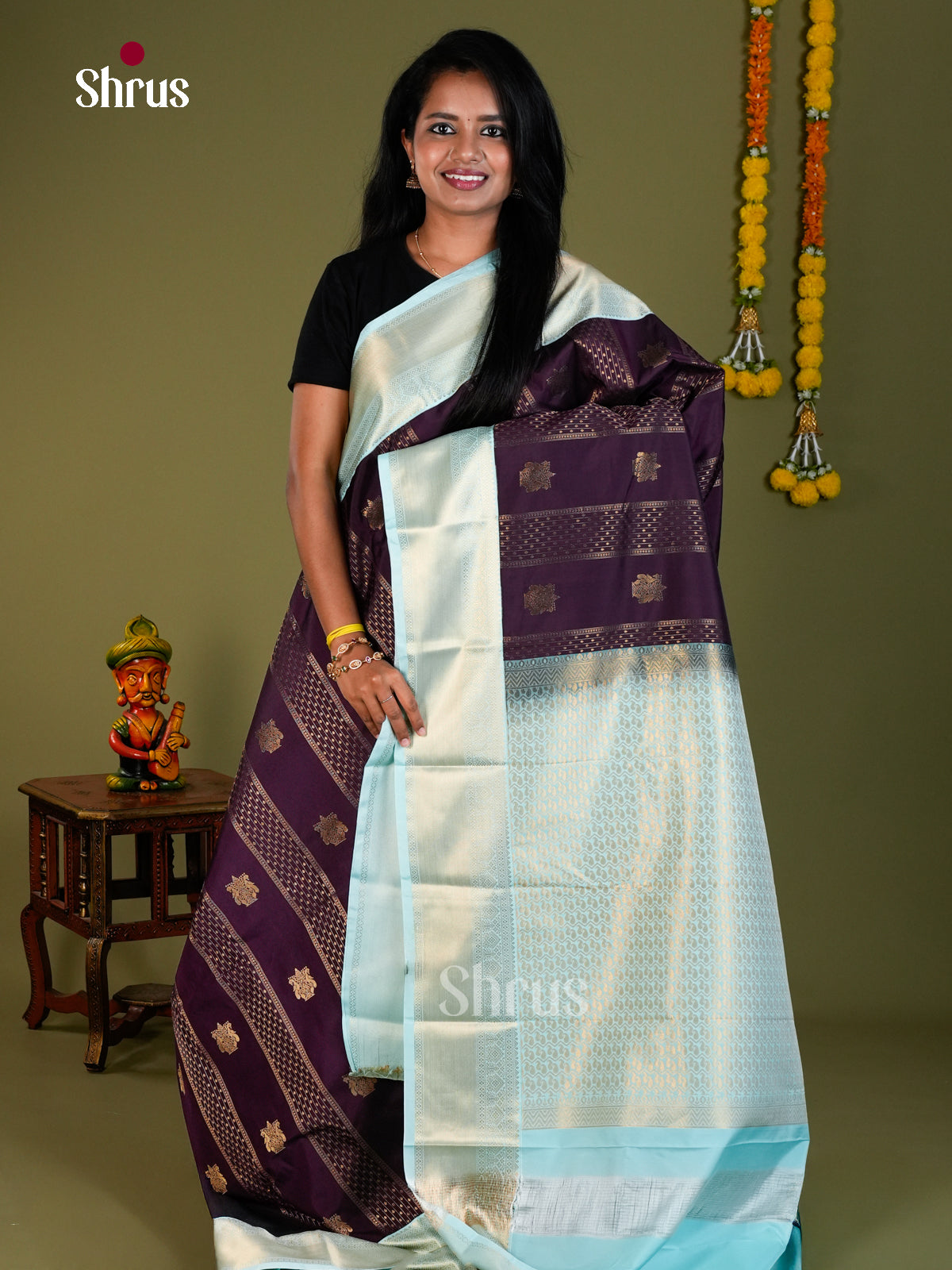 Semi Kanchipuram Saree - ECS10002 - Shop on Shrus.com