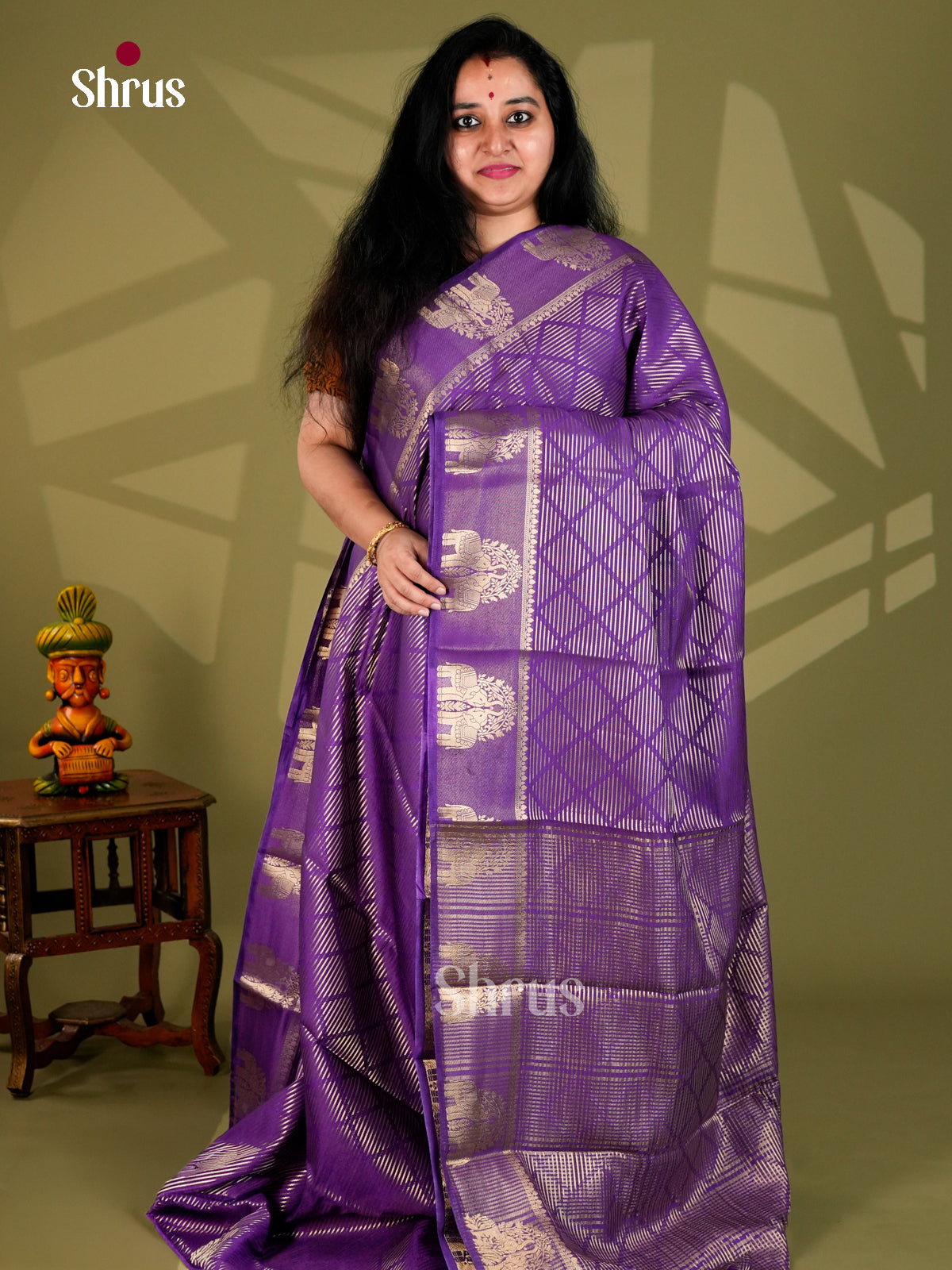 Semi Chiniya Saree - ECS10009 - Shop on Shrus.com
