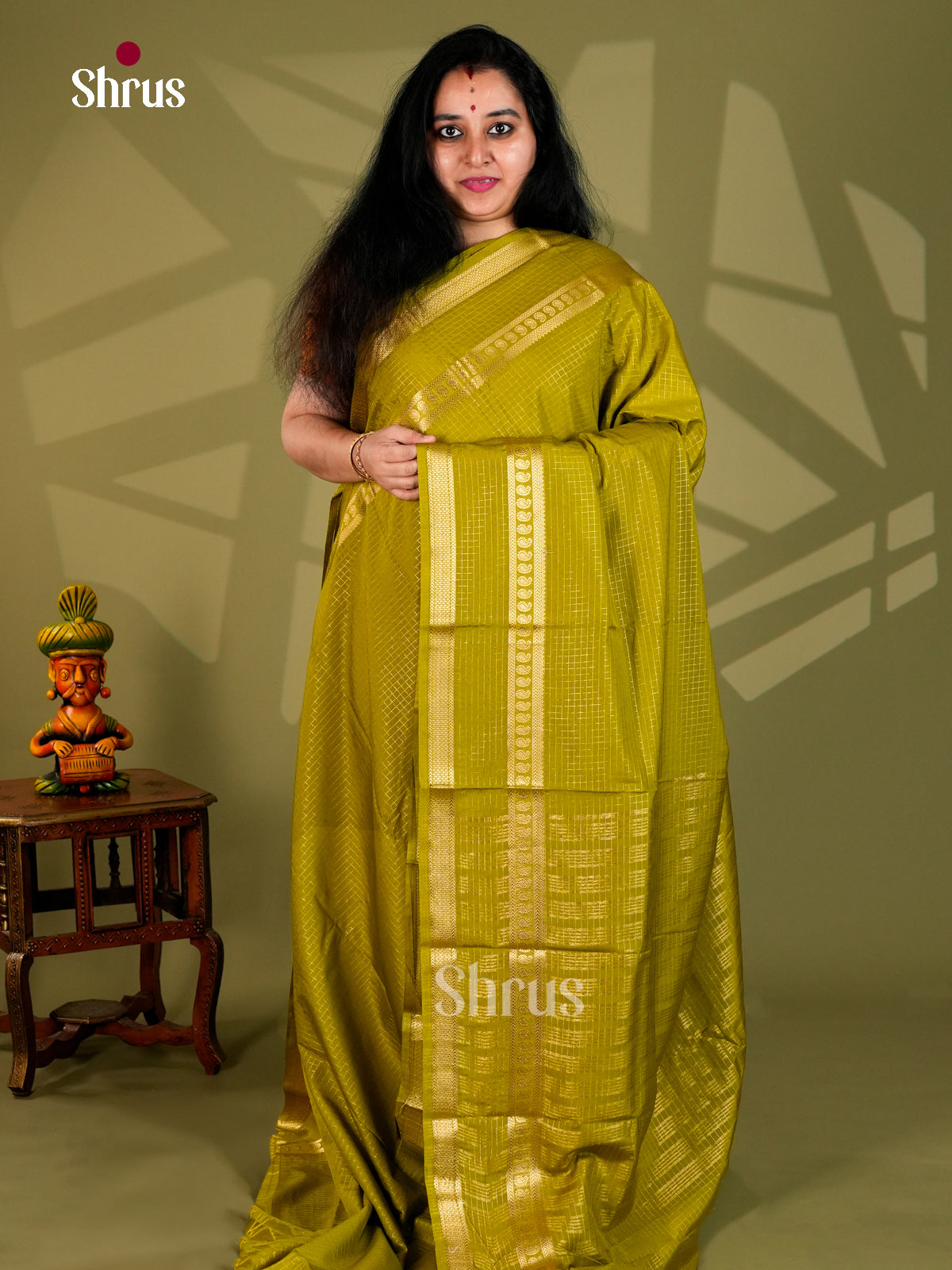 Semi Mysoresilk Saree - ECS11242 - Shop on Shrus.com