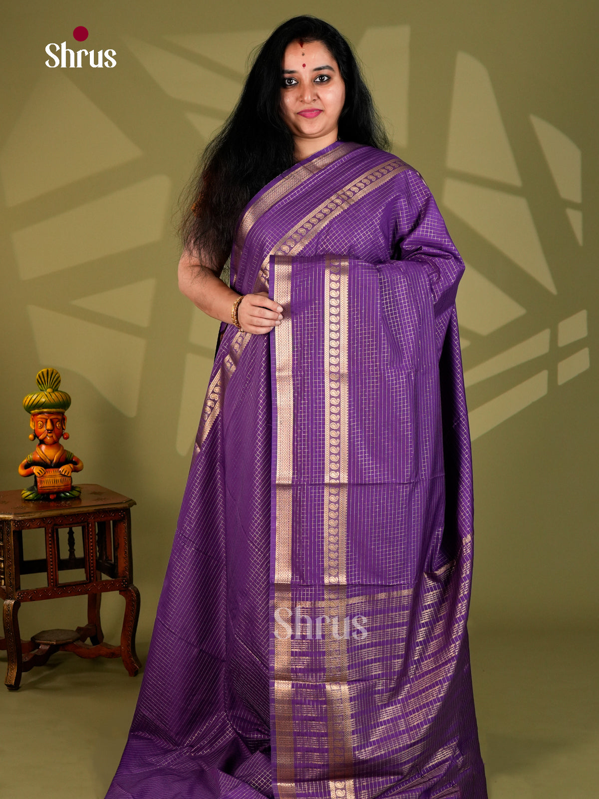Semi Mysoresilk Saree - ECS11247 - Shop on Shrus.com
