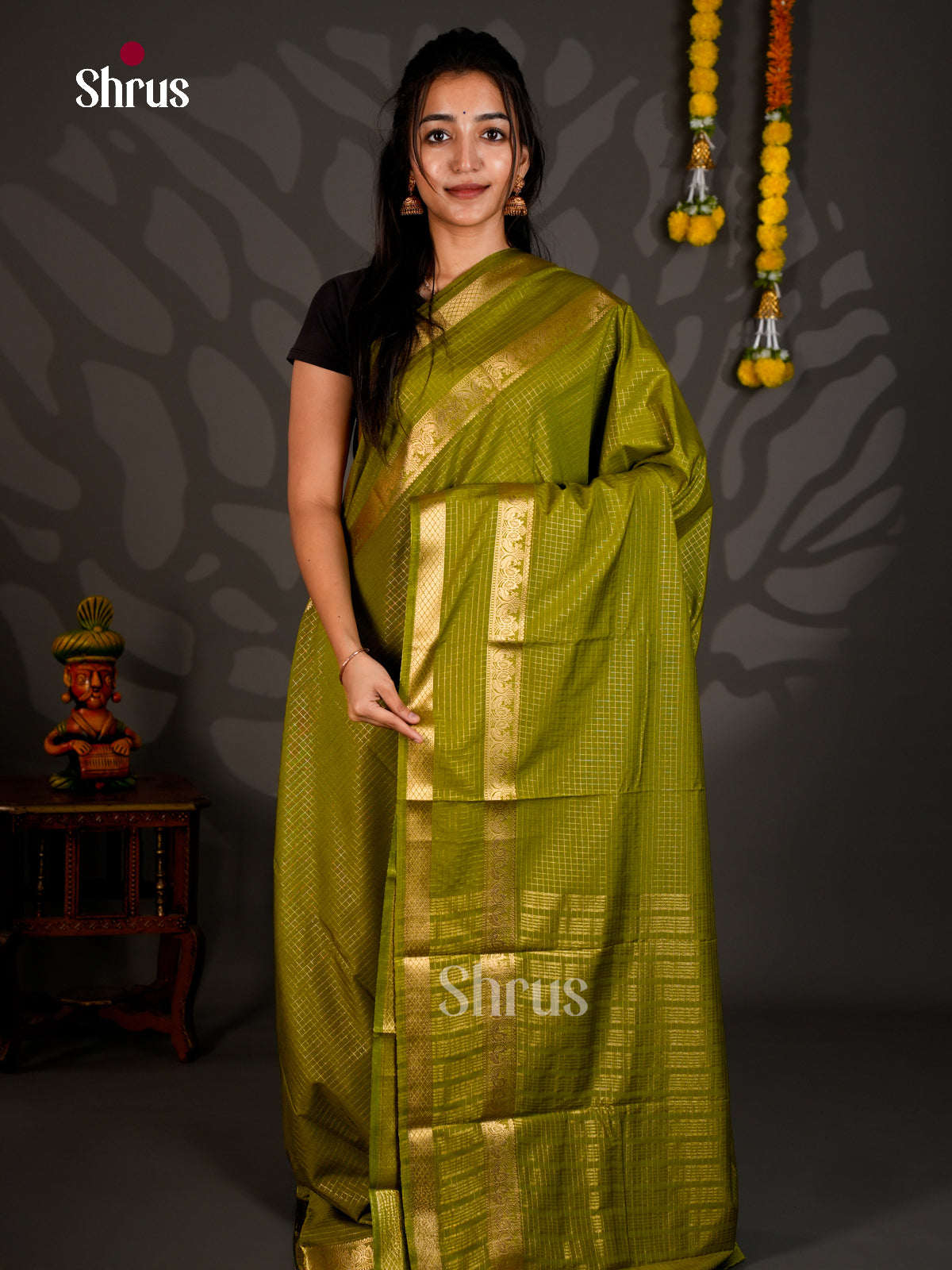 Semi Mysoresilk Saree - ECS11258 - Shop on Shrus.com