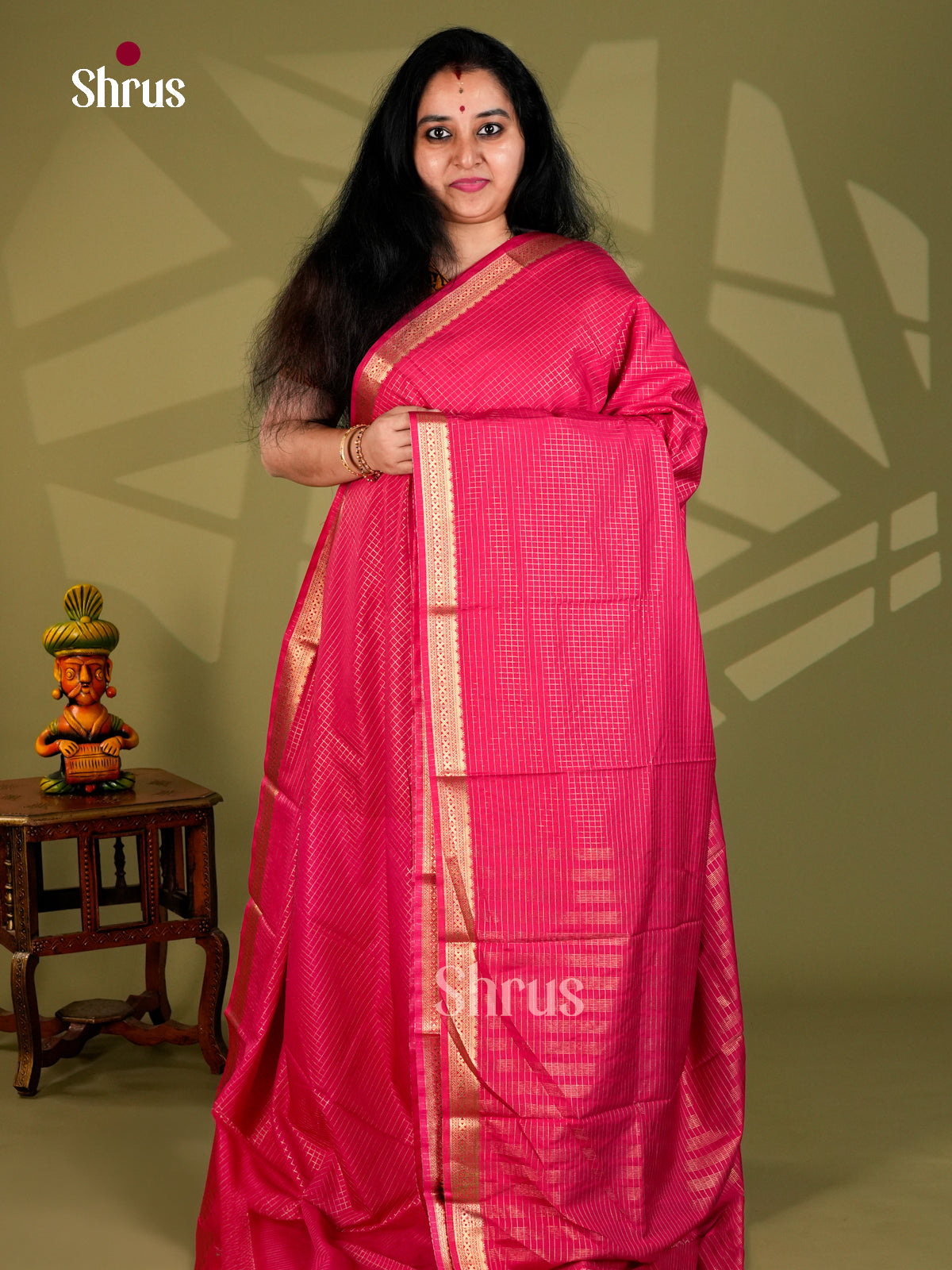Semi Mysoresilk Saree - ECS11267 - Shop on Shrus.com