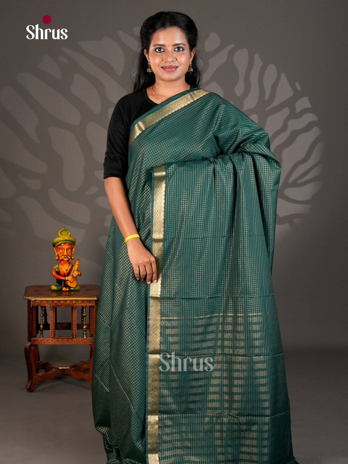 Semi Mysoresilk Saree - ECS11276 - Shop on Shrus.com
