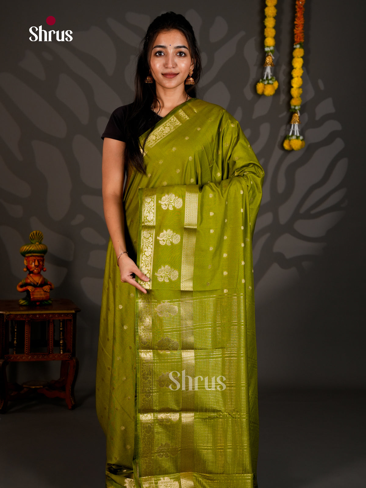 Semi Mysoresilk Saree - ECS11289 - Shop on Shrus.com