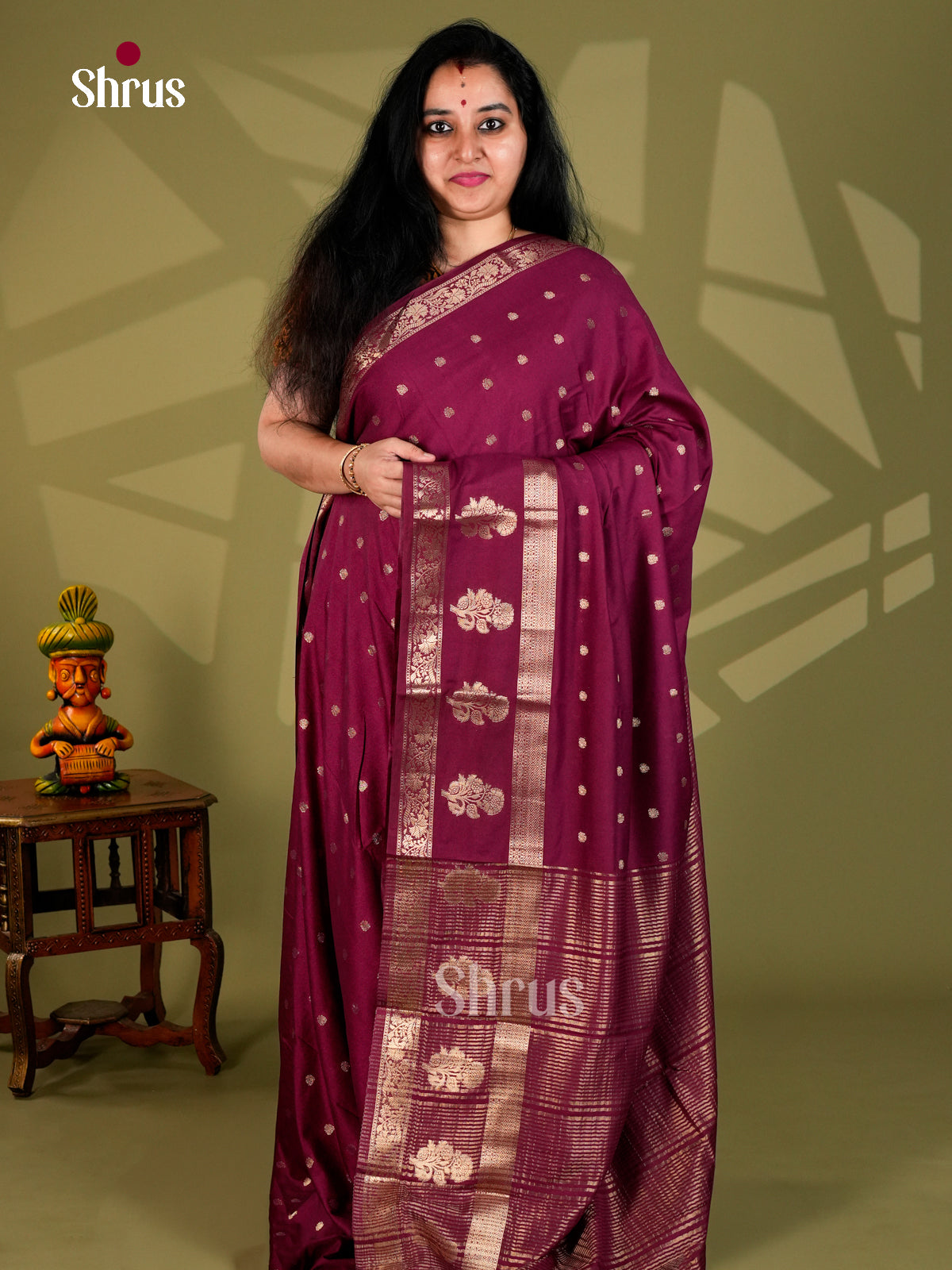 Semi Mysoresilk Saree - ECS11292 - Shop on Shrus.com