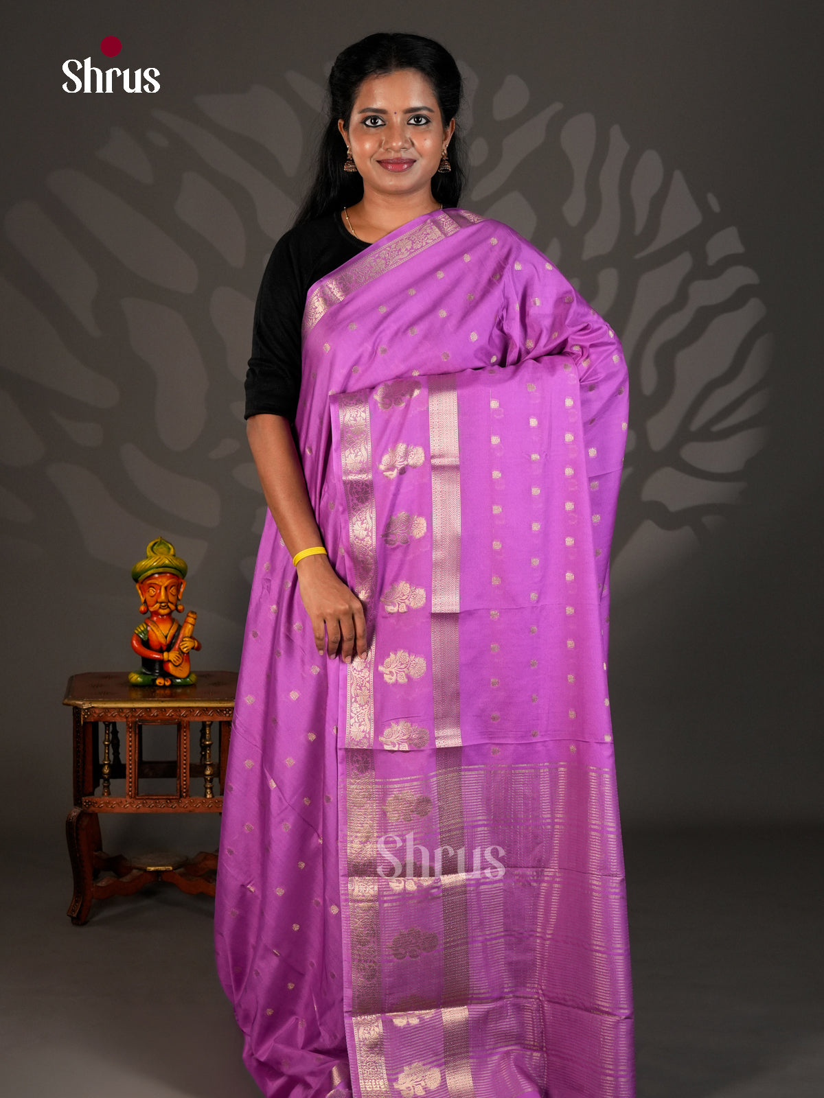 Semi Mysoresilk Saree - ECS11293 - Shop on Shrus.com